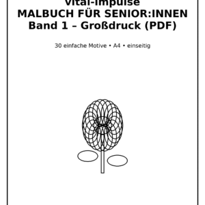 Malbuch für Senioren – Band 1, Großdruck, 30 Seiten (Cover-Mockup)